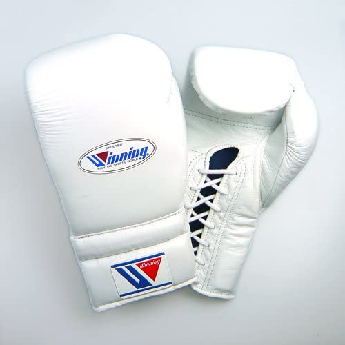 Winning ms-400 Lace Up Boxing Gloves 12oz – White – Warrior Fight