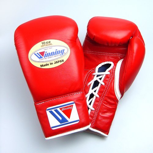 Winning MS-300 Red Lace Up Boxing Gloves 10oz – Warrior Fight Store