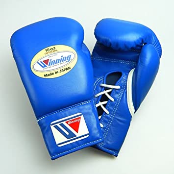 Winning MS-300 Blue Lace Up Boxing Gloves 10oz – Warrior Fight Store