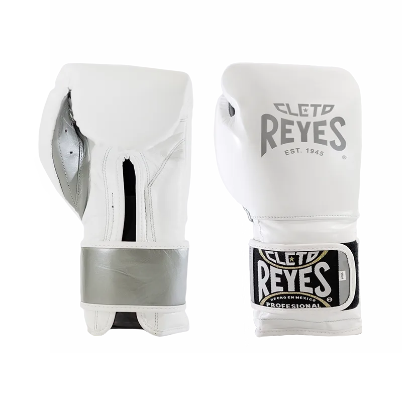 Cleto Reyes Silver Storm – Training Boxing Gloves with Hook and Loop Closure