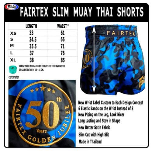 Fairtex BS1917 Slim Cut Golden Jubilee "Solid" - Image 3