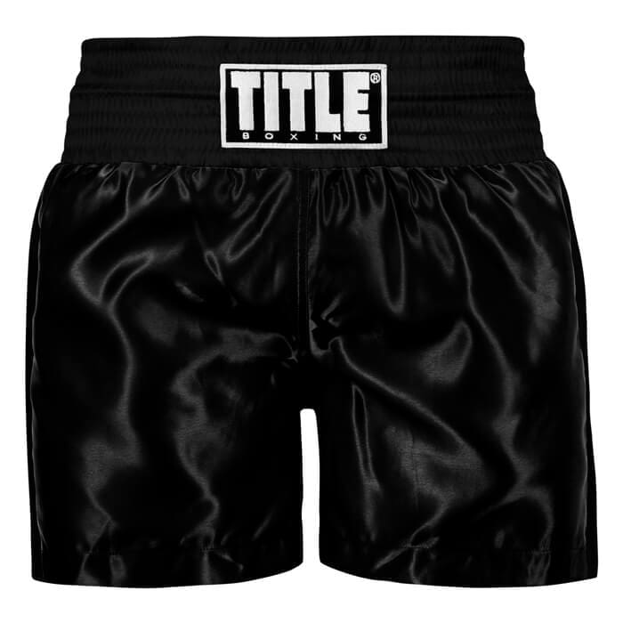 TITLE Boxing Professional Traditional Cut Trunks - BLACK - Image 2