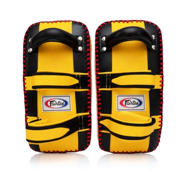 Fairtex KPLC2 Standard Curved Thai Pads - Black/Yellow - Image 3