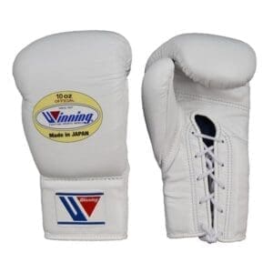 Winning MS-300 Lace Boxing Gloves 10oz - White